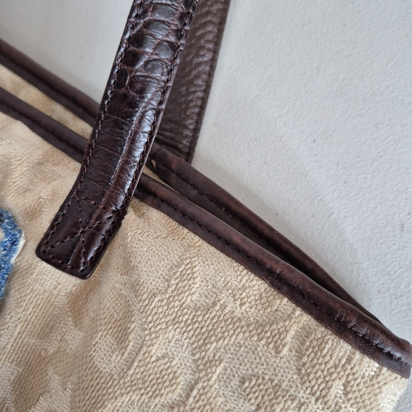 Brighton Sheba Princess Cat Vintage Tapestry Tote Bag w/ Leather Accent - Picture 8 of 15